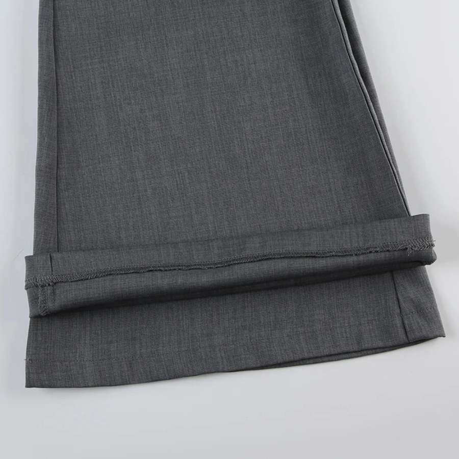 LORENTE | Hoog uitgesneden Elegante Broek met Uitlopende Pijpen