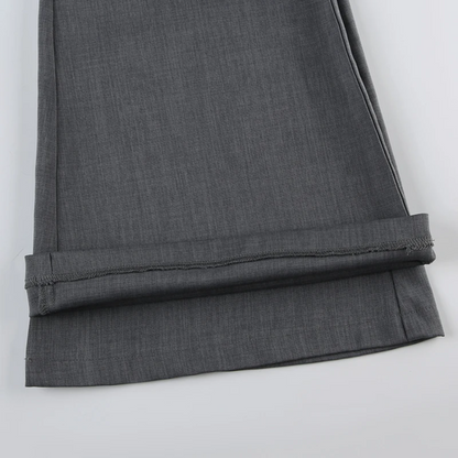 LORENTE | Hoog uitgesneden Elegante Broek met Uitlopende Pijpen