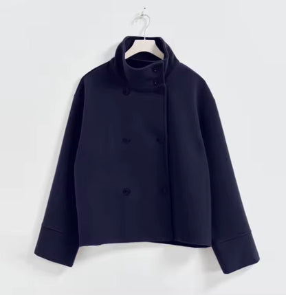 Korte damesjas met double-breasted design | Elegante en veelzijdige mantel