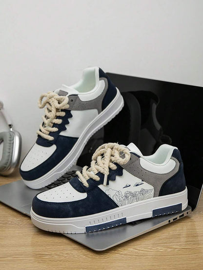 Beige heren sneakers met print – sportief, comfortabel en perfect voor elke dag
