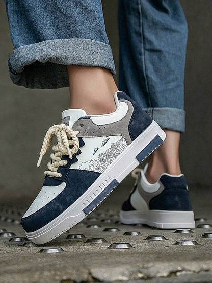 Beige heren sneakers met print – sportief, comfortabel en perfect voor elke dag