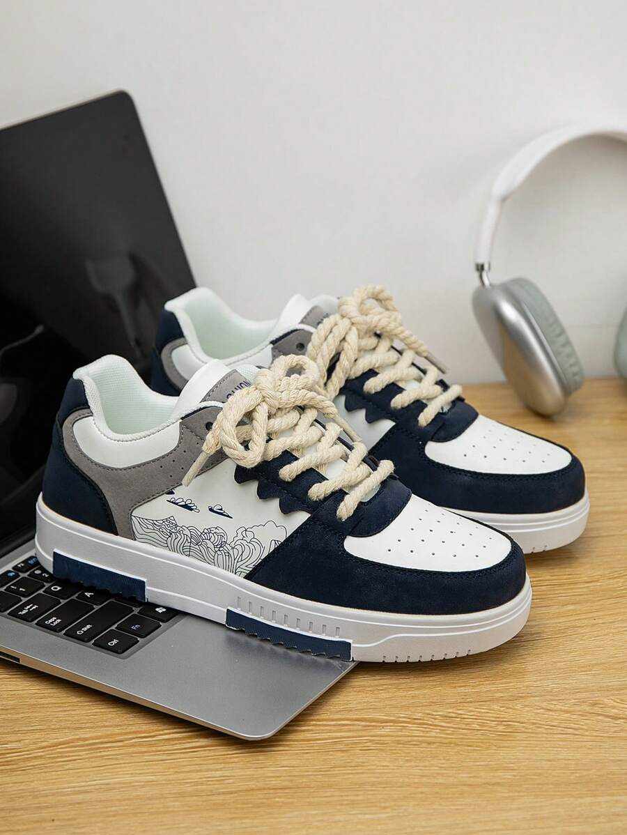 Beige heren sneakers met print – sportief, comfortabel en perfect voor elke dag