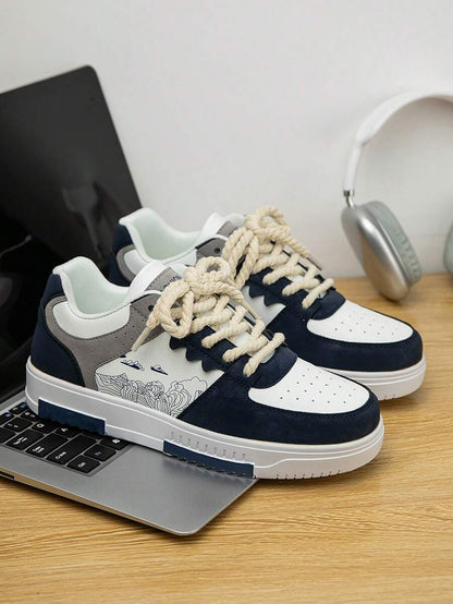 Beige heren sneakers met print – sportief, comfortabel en perfect voor elke dag