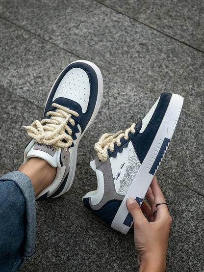 Beige heren sneakers met print – sportief, comfortabel en perfect voor elke dag