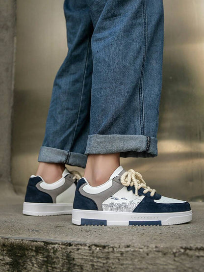 Beige heren sneakers met print – sportief, comfortabel en perfect voor elke dag