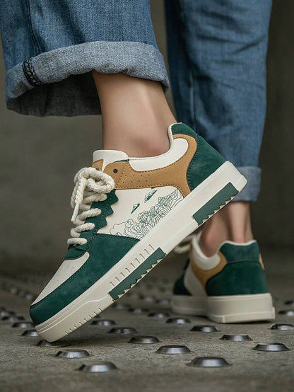 Beige heren sneakers met print – sportief, comfortabel en perfect voor elke dag