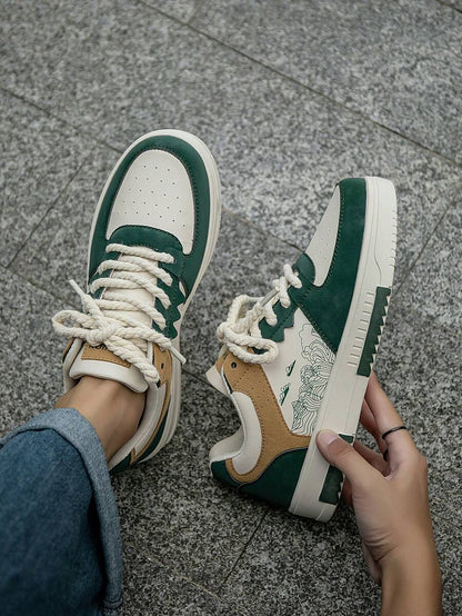 Beige heren sneakers met print – sportief, comfortabel en perfect voor elke dag