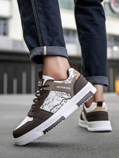 Beige heren sneakers met print – sportief, comfortabel en perfect voor elke dag