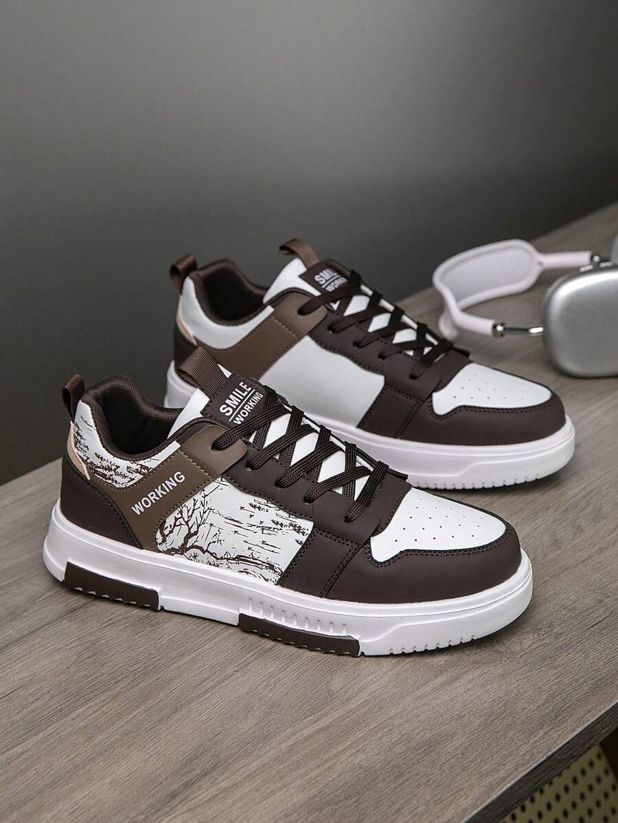 Beige heren sneakers met print – sportief, comfortabel en perfect voor elke dag