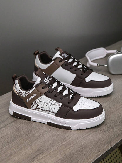 Beige heren sneakers met print – sportief, comfortabel en perfect voor elke dag