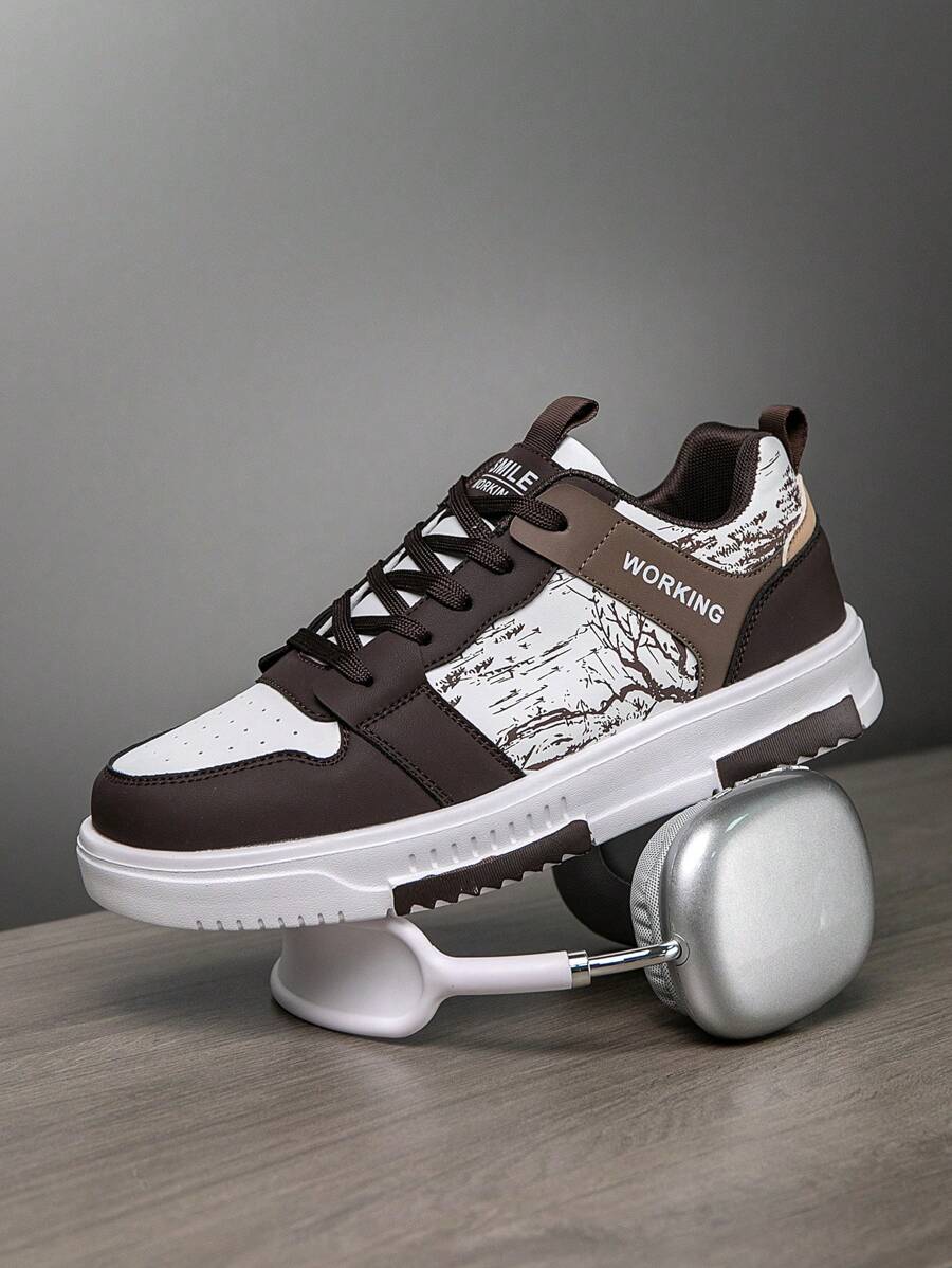 Beige heren sneakers met print – sportief, comfortabel en perfect voor elke dag