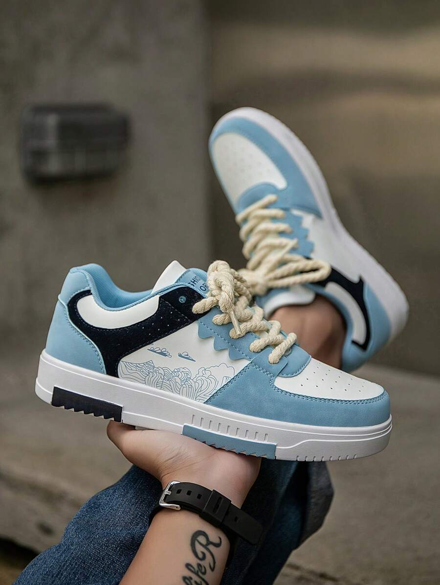 Beige heren sneakers met print – sportief, comfortabel en perfect voor elke dag
