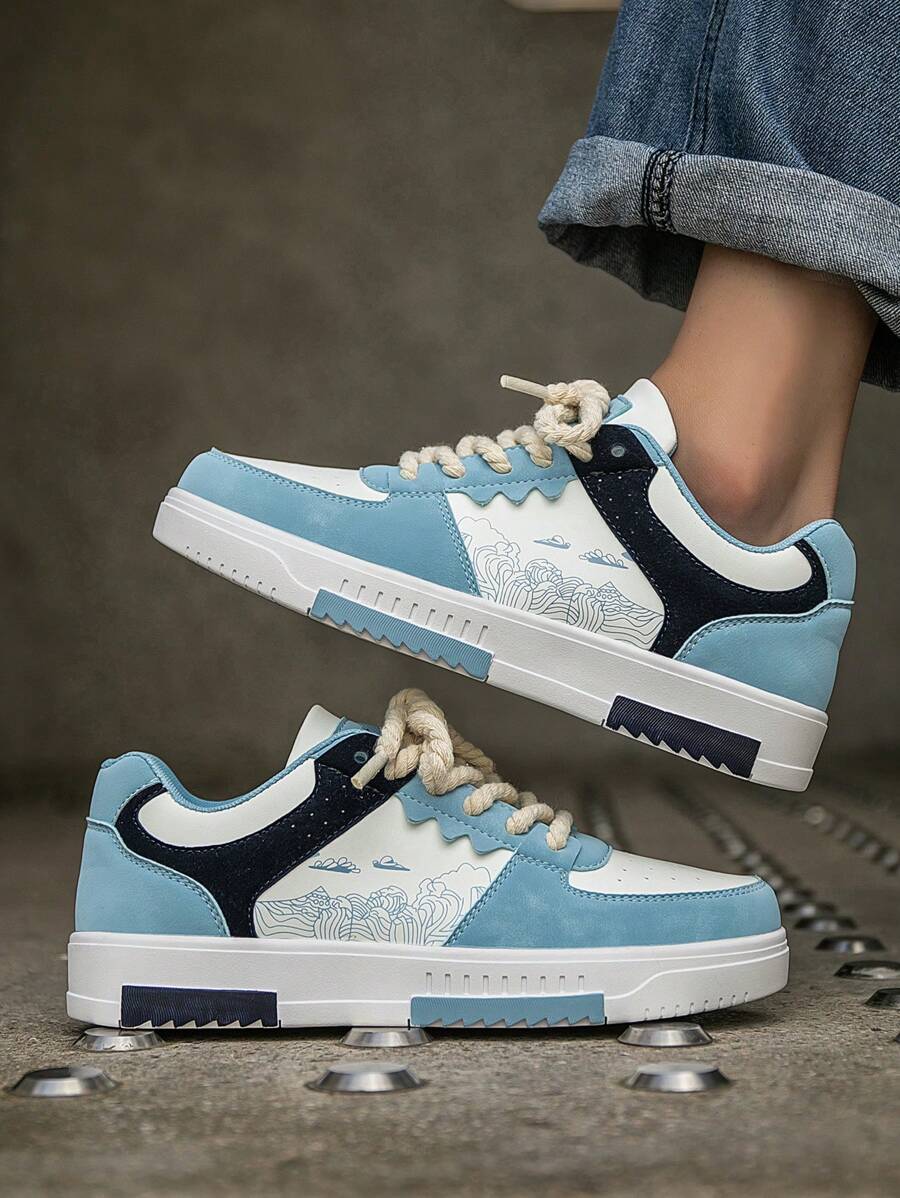 Beige heren sneakers met print – sportief, comfortabel en perfect voor elke dag
