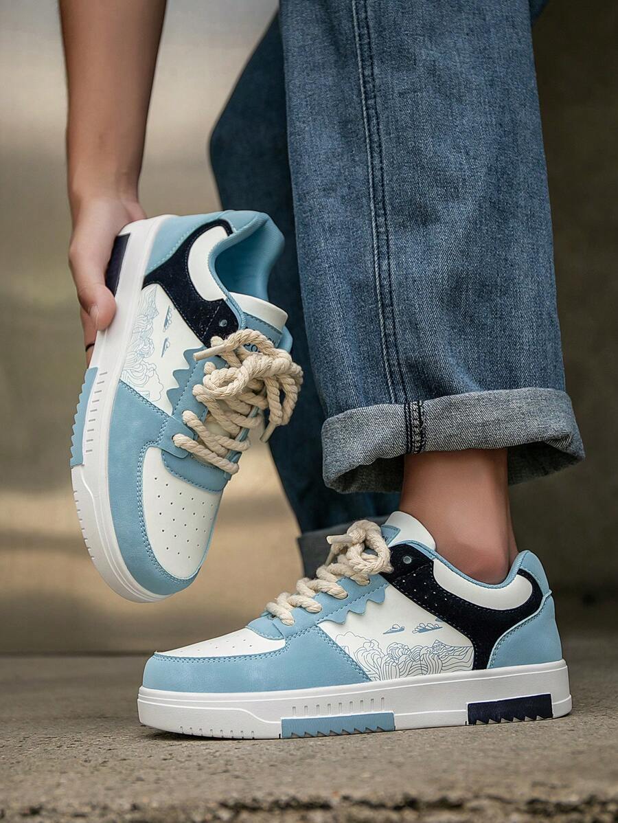 Beige heren sneakers met print – sportief, comfortabel en perfect voor elke dag