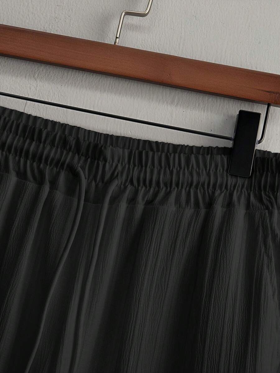 Zwart heren co-ord set met opstaande kraag – moderne Japanse stijl met luxe uitstraling