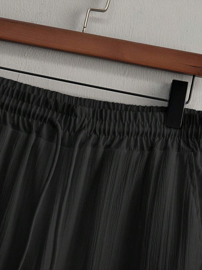 Zwart heren co-ord set met opstaande kraag – moderne Japanse stijl met luxe uitstraling