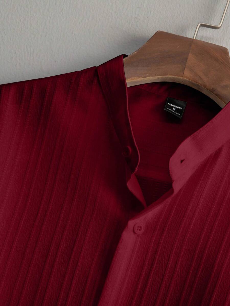 Zwart heren co-ord set met opstaande kraag – moderne Japanse stijl met luxe uitstraling