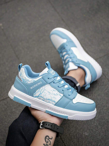 Beige heren sneakers met print – sportief, comfortabel en perfect voor elke dag