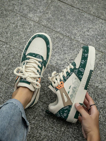 Beige heren sneakers met print – sportief, comfortabel en perfect voor elke dag