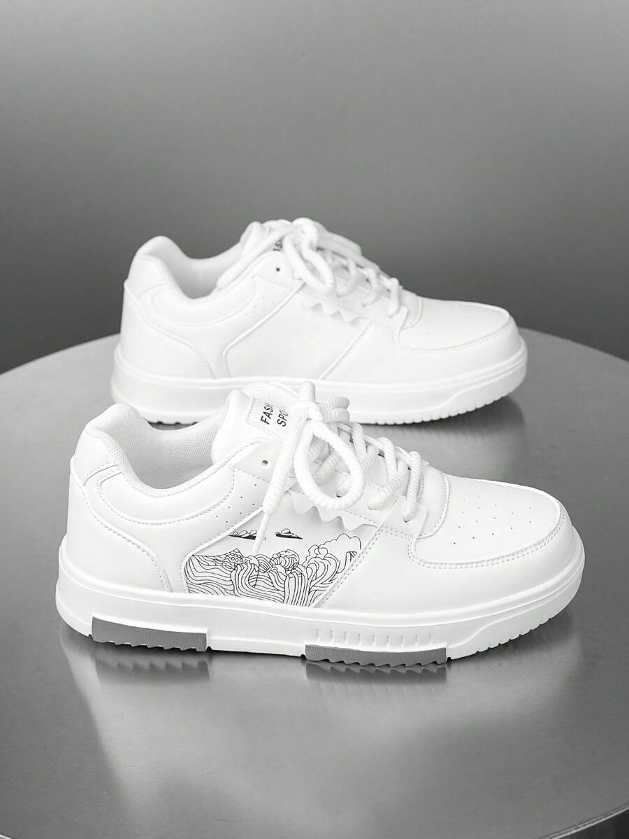 Beige heren sneakers met print – sportief, comfortabel en perfect voor elke dag