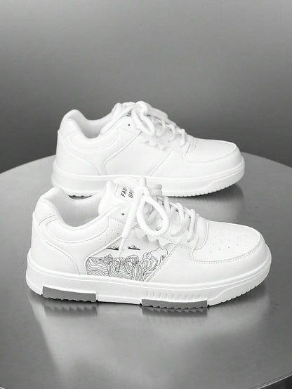 Beige heren sneakers met print – sportief, comfortabel en perfect voor elke dag