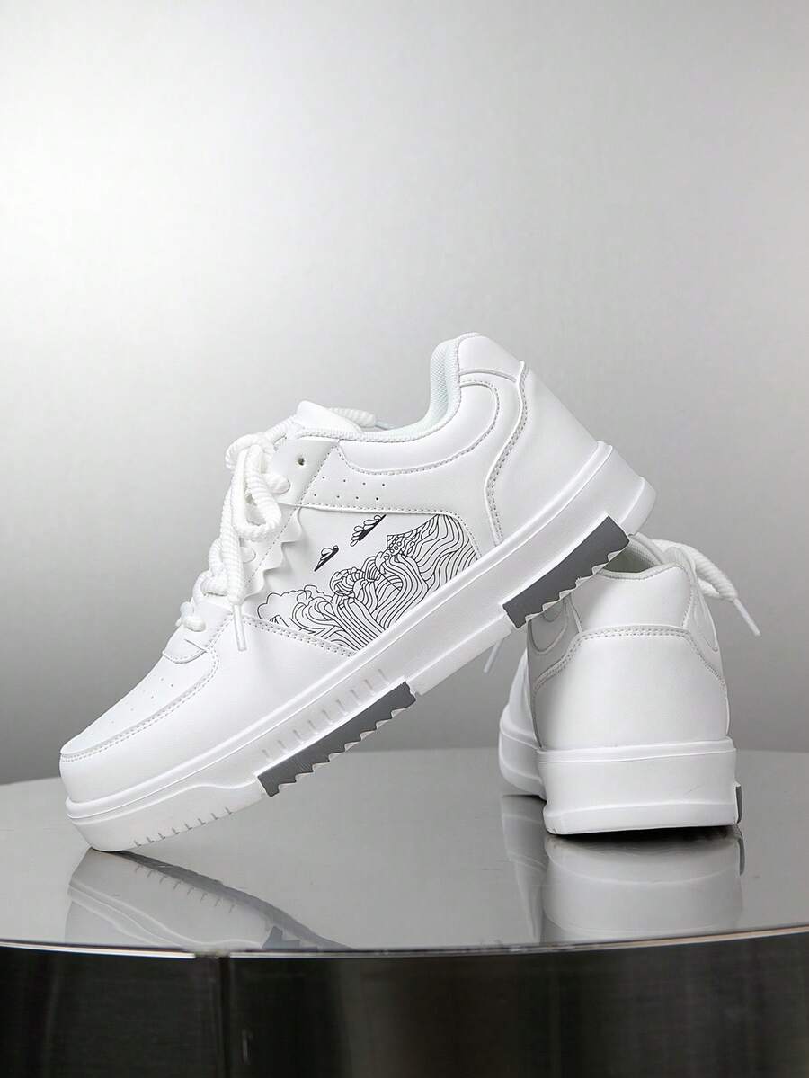 Beige heren sneakers met print – sportief, comfortabel en perfect voor elke dag