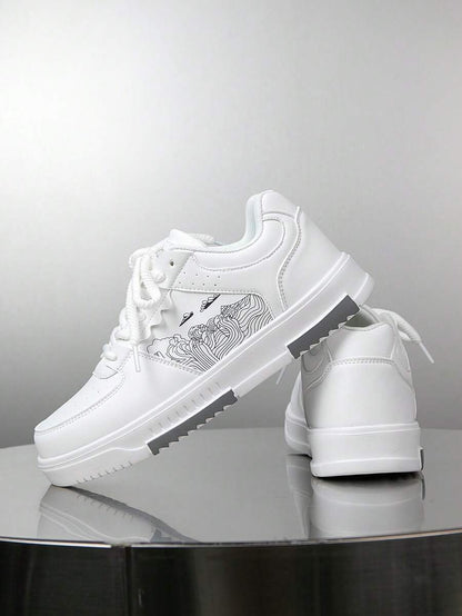Beige heren sneakers met print – sportief, comfortabel en perfect voor elke dag
