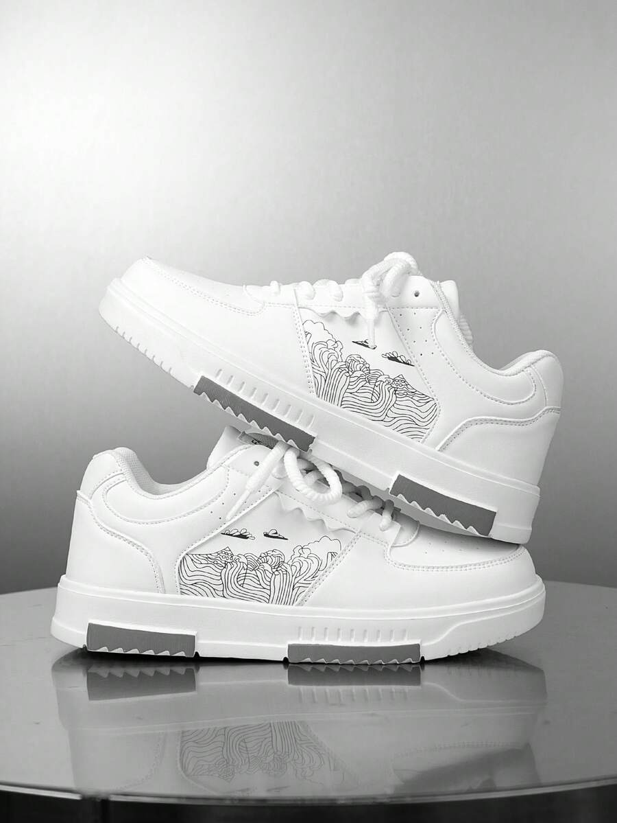 Beige heren sneakers met print – sportief, comfortabel en perfect voor elke dag