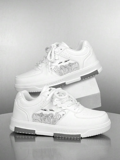 Beige heren sneakers met print – sportief, comfortabel en perfect voor elke dag