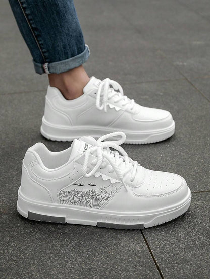 Beige heren sneakers met print – sportief, comfortabel en perfect voor elke dag