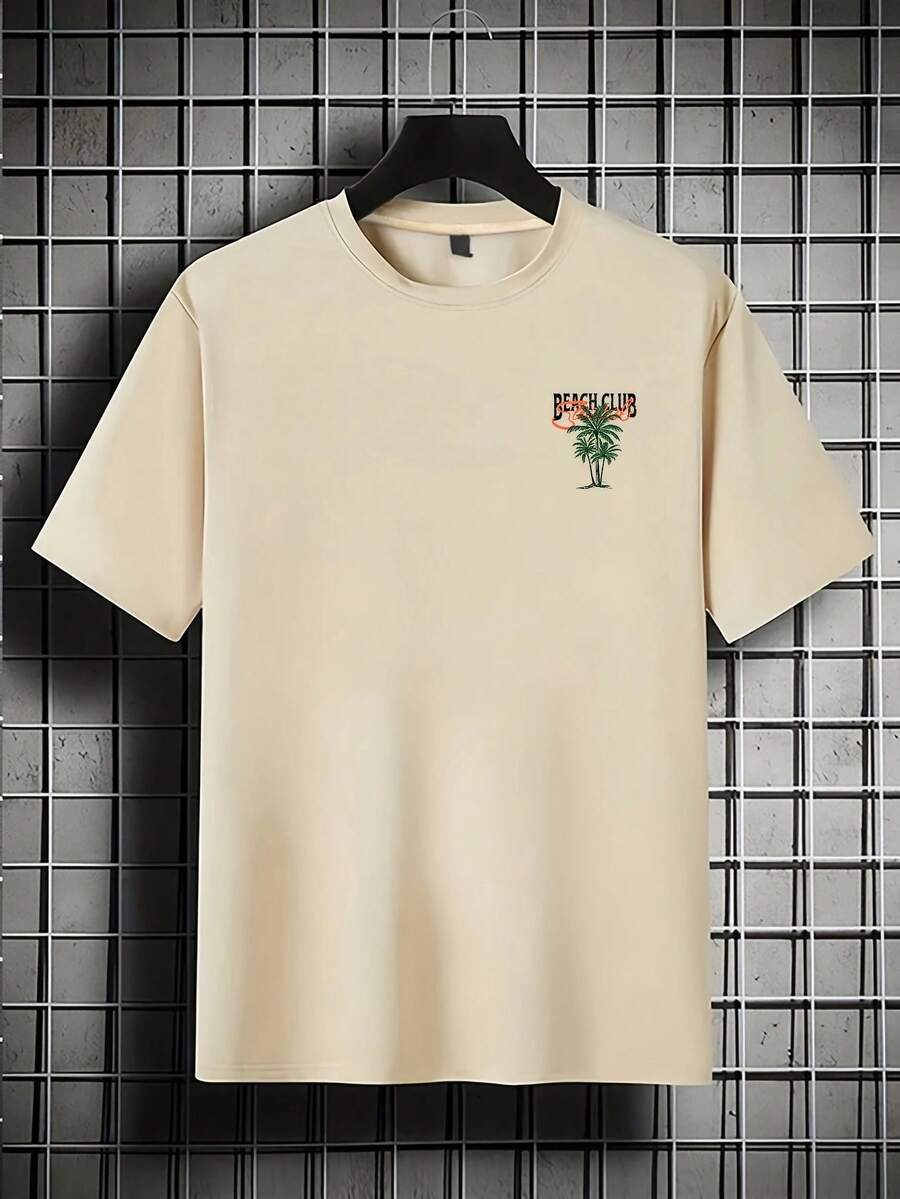 Casual mintgroen heren T-shirt met print en oversized fit