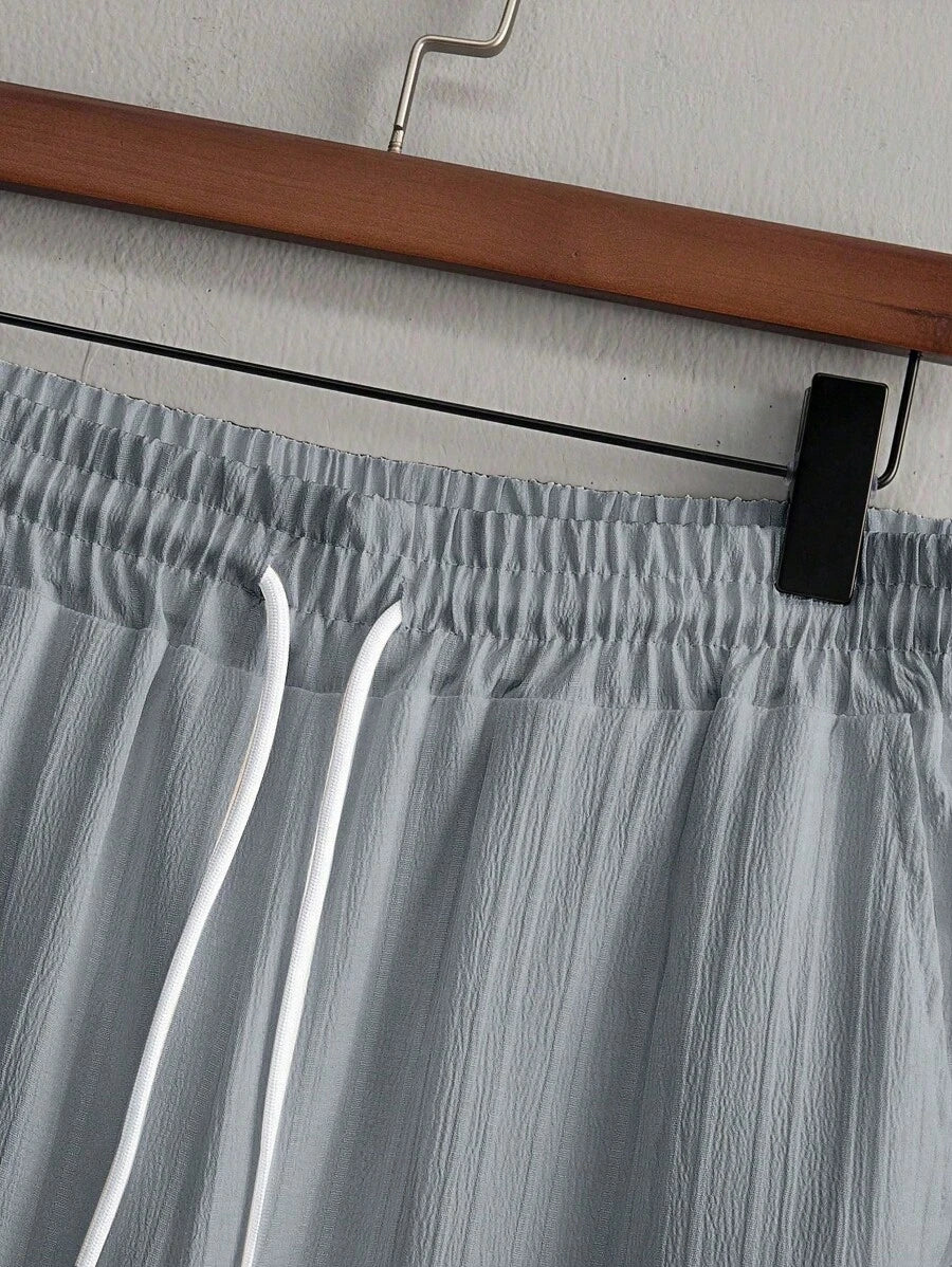 Zwart heren co-ord set met opstaande kraag – moderne Japanse stijl met luxe uitstraling