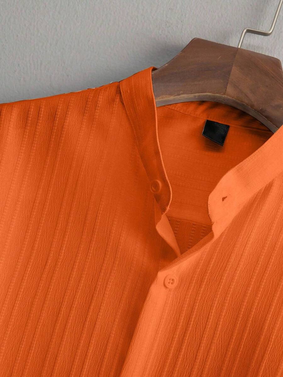 Zwart heren co-ord set met opstaande kraag – moderne Japanse stijl met luxe uitstraling