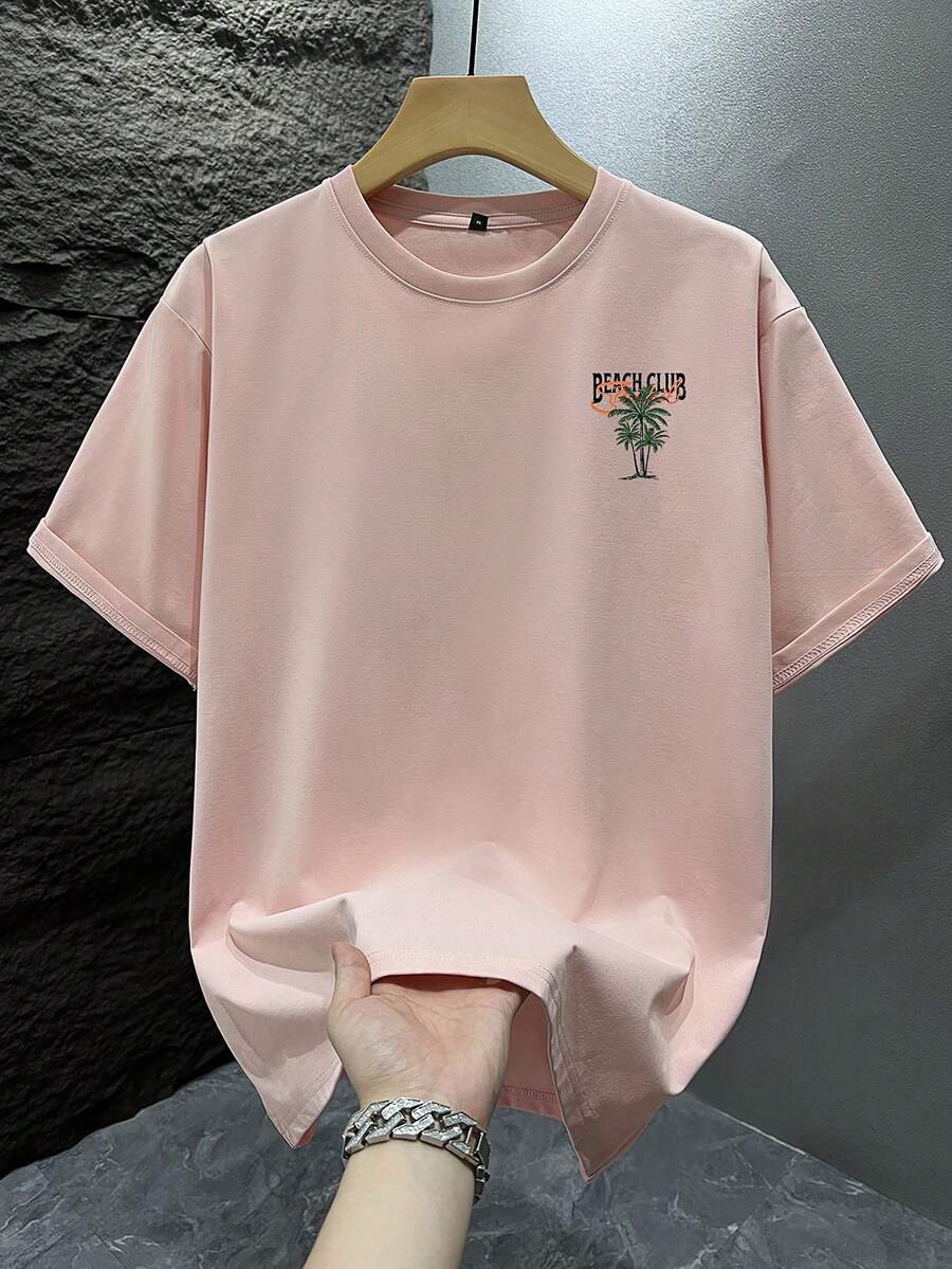 Casual mintgroen heren T-shirt met print en oversized fit