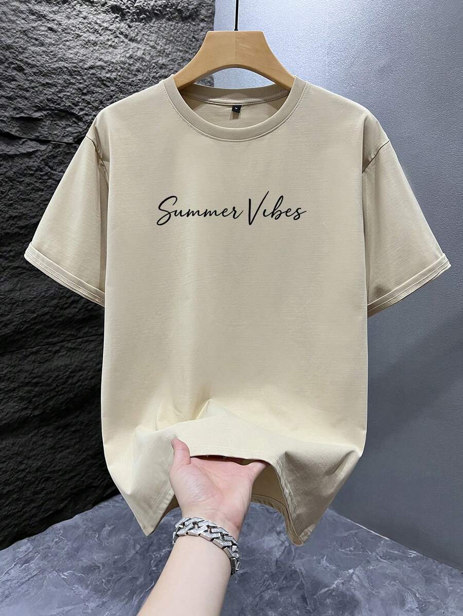 Casual mintgroen heren T-shirt met print en oversized fit