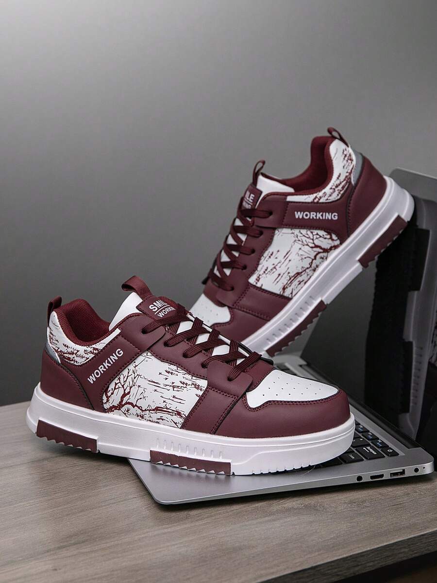 Beige heren sneakers met print – sportief, comfortabel en perfect voor elke dag