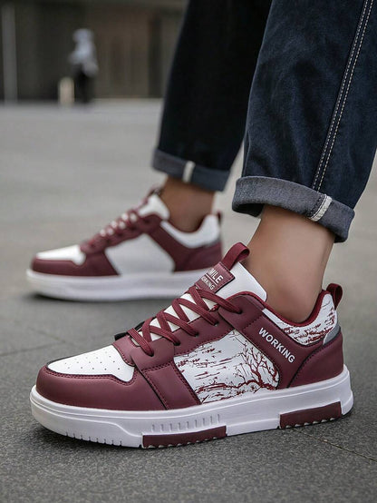Beige heren sneakers met print – sportief, comfortabel en perfect voor elke dag