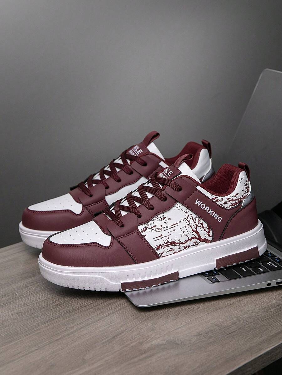 Beige heren sneakers met print – sportief, comfortabel en perfect voor elke dag