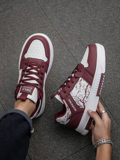 Beige heren sneakers met print – sportief, comfortabel en perfect voor elke dag