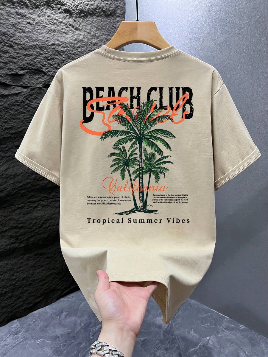 Casual mintgroen heren T-shirt met print en oversized fit