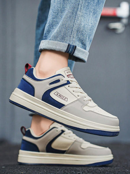 Beige heren sneakers met print – sportief, comfortabel en perfect voor elke dag