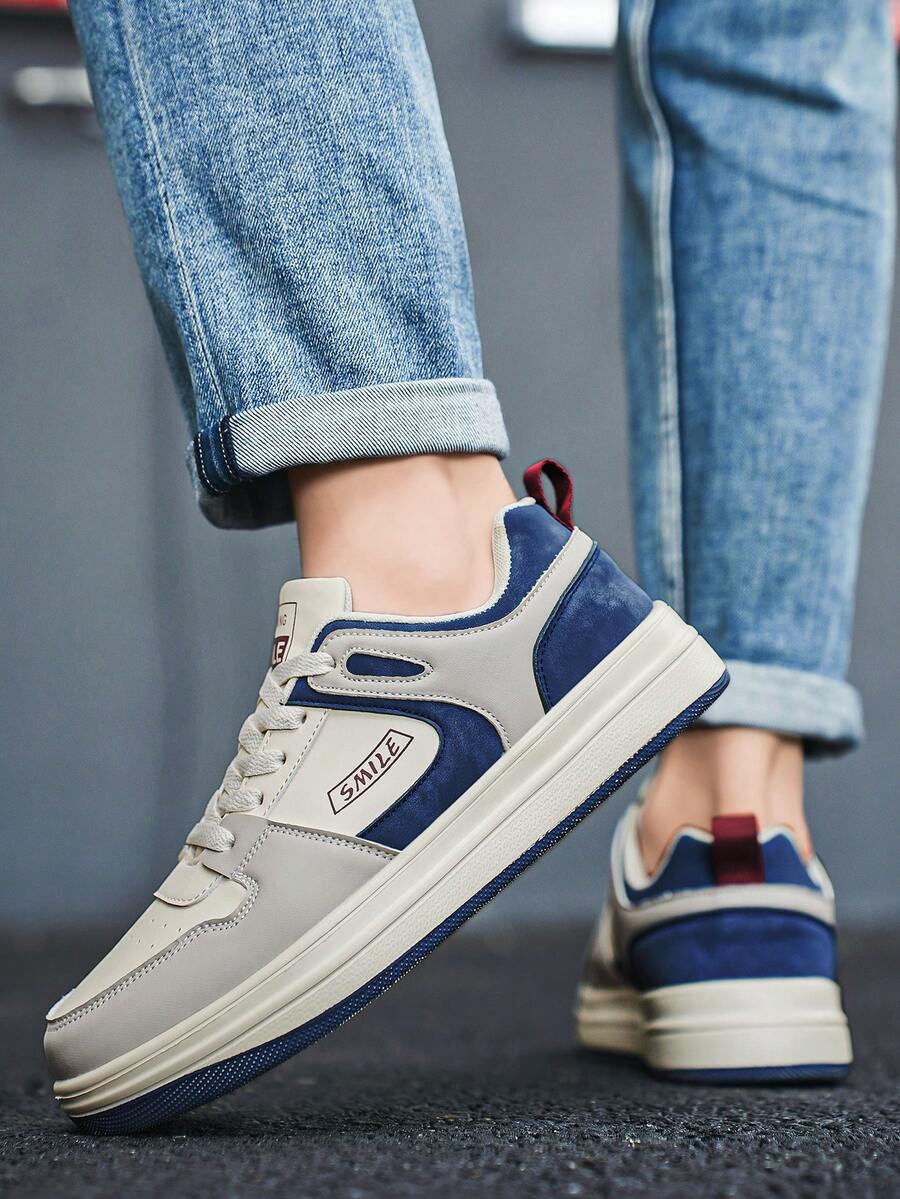 Beige heren sneakers met print – sportief, comfortabel en perfect voor elke dag