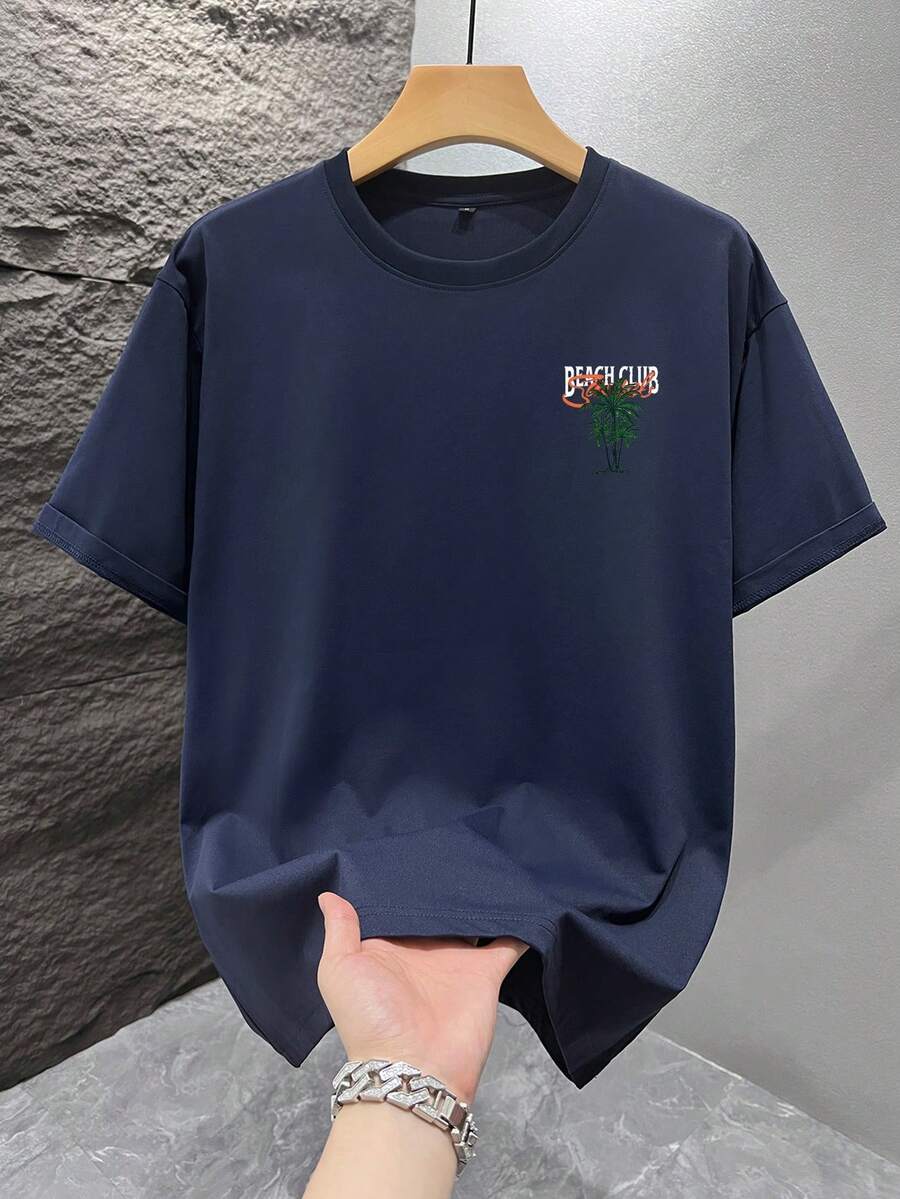 Casual mintgroen heren T-shirt met print en oversized fit