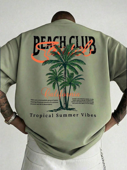 Casual mintgroen heren T-shirt met print en oversized fit