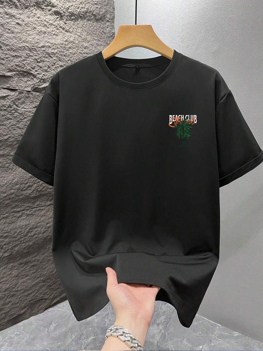 Casual mintgroen heren T-shirt met print en oversized fit