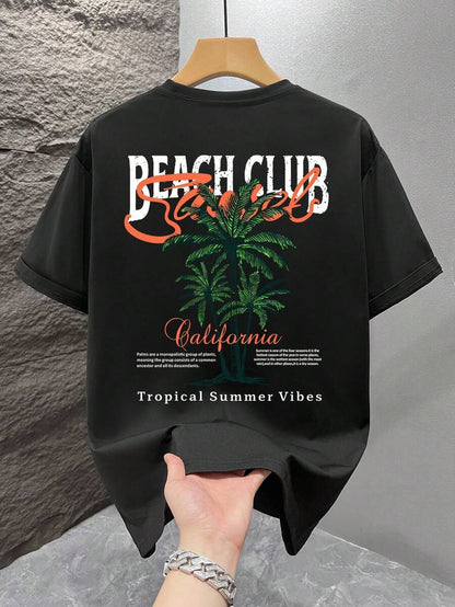 Casual mintgroen heren T-shirt met print en oversized fit
