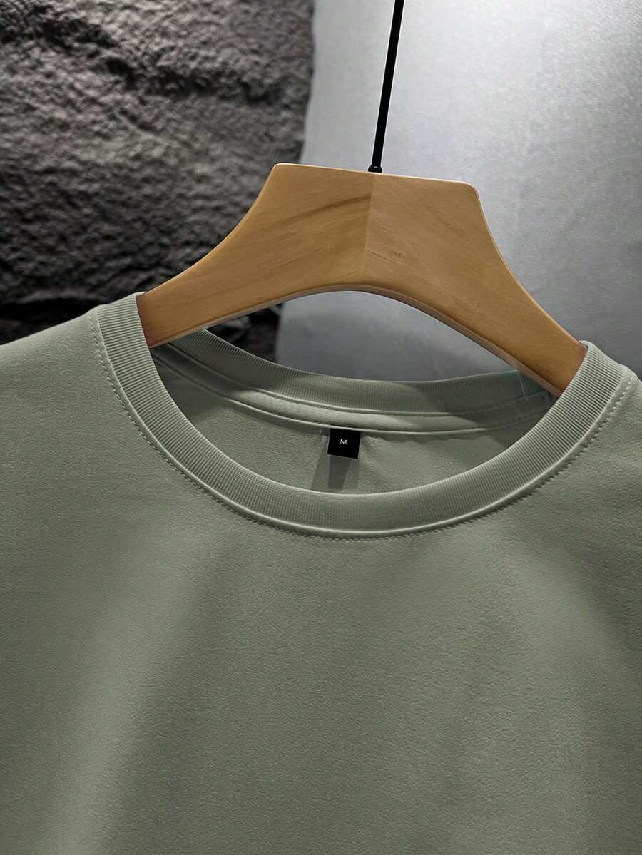 Casual mintgroen heren T-shirt met print en oversized fit