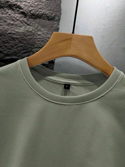 Casual mintgroen heren T-shirt met print en oversized fit