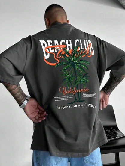 Casual mintgroen heren T-shirt met print en oversized fit