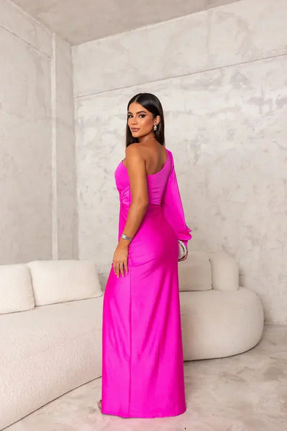 DALINA | One-Shoulder Bruiloftsgast Maxi Jurk met Split